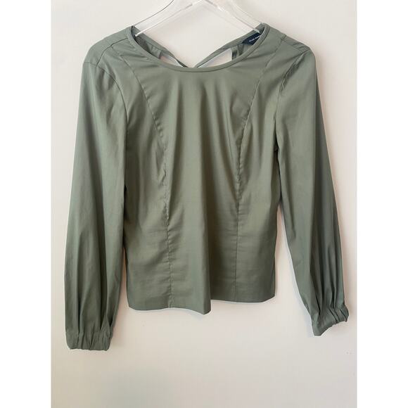 CLUB MONACO TIE NECK BALLOON SLEEVE TOP NWT SIZE 0 - Picture 2 of 8